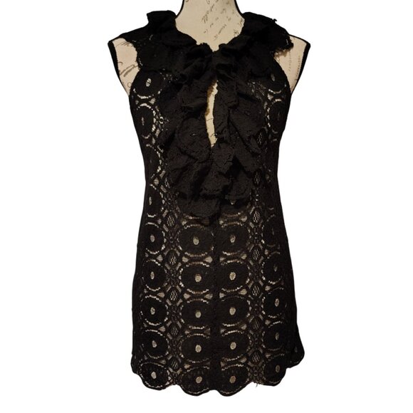 Robbie & Nikki Womens Blouse Medium Lace Ruffle Victorian Romantic Dark Boho - Picture 4 of 9